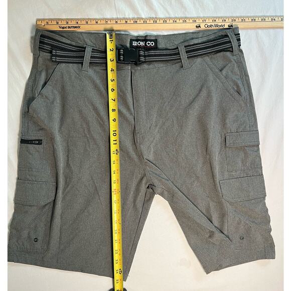 IRON CO Hybrid Cargo Shorts‎ Mens 40 Gray 4 Way Stretch 11 inch Inseam - Picture 3 of 12